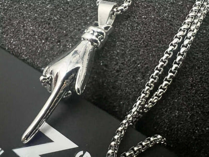 THE MEN THING SS Pendant/ Necklace GESTURE -  Alloy Pendant with Pure Stainless Steel  24inch Round Box Chain, American trending Style for Men & Boy