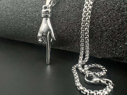 THE MEN THING SS Pendant/ Necklace GESTURE -  Alloy Pendant with Pure Stainless Steel  24inch Round Box Chain, American trending Style for Men & Boy