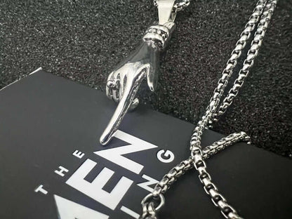 THE MEN THING SS Pendant/ Necklace GESTURE -  Alloy Pendant with Pure Stainless Steel  24inch Round Box Chain, American trending Style for Men & Boy