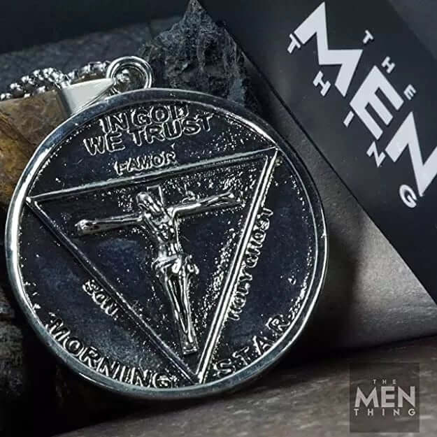 THE MEN THING SS Pendant/ Necklace GOAT STAR - Alloy Pendant with Pure Stainless Steel 24inch Round Box Chain, European trending Style for Men & Boys