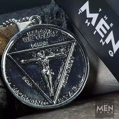 THE MEN THING SS Pendant/ Necklace GOAT STAR - Alloy Pendant with Pure Stainless Steel 24inch Round Box Chain, European trending Style for Men & Boys