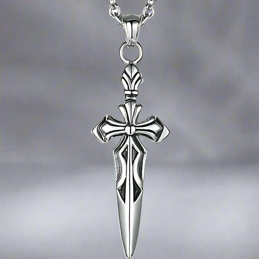 THE MEN THING SS Pendant/ Necklace GOT SWORD -  Alloy Pendant with Pure Stainless Steel  24inch Round Box Chain, American trending Style for Men & Boys
