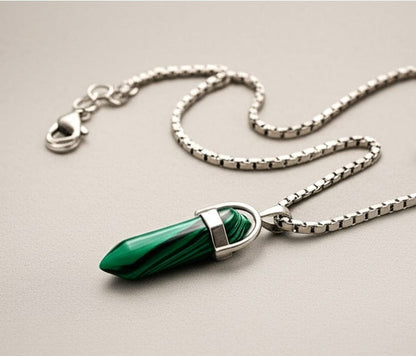 THE MEN THING SS Pendant/ Necklace GREEN LAVA WARRIOR - Spanish Style Neckware with  Pure Stainless Steel 24inch Chain for Men- Round Box Chain & Pendant for Men & Boy