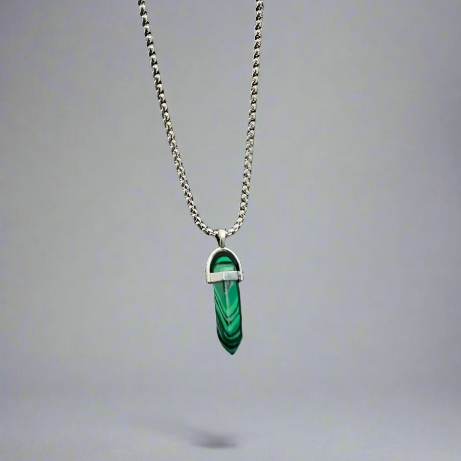 THE MEN THING SS Pendant/ Necklace GREEN LAVA WARRIOR - Spanish Style Neckware with  Pure Stainless Steel 24inch Chain for Men- Round Box Chain & Pendant for Men & Boy