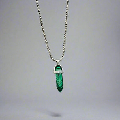THE MEN THING SS Pendant/ Necklace GREEN LAVA WARRIOR - Spanish Style Neckware with  Pure Stainless Steel 24inch Chain for Men- Round Box Chain & Pendant for Men & Boy