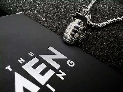 THE MEN THING SS Pendant/ Necklace GRENADE - Alloy Pendant with Pure Stainless Steel 24inch Round Box Chain, American trending Style for Men & Boy