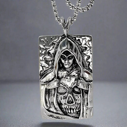 THE MEN THING SS Pendant/ Necklace HIDDEN DEVIL - Alloy Pendant with Pure Stainless Steel  24inch Round Box Chain, American trending Style  for Men & Boy