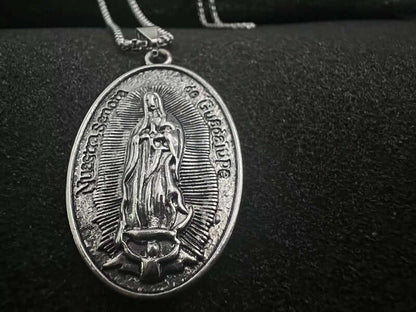 THE MEN THING SS Pendant/ Necklace JESUS CARD - Alloy Pendant with Pure Stainless Steel  24inch Round Box Chain, American trending Style for Men & Boy