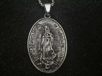 THE MEN THING SS Pendant/ Necklace JESUS CARD - Alloy Pendant with Pure Stainless Steel  24inch Round Box Chain, American trending Style for Men & Boy
