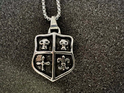 THE MEN THING SS Pendant/ Necklace JOKER DECK SKULL -  Alloy Pendant with Pure Stainless Steel 24inch Round Box Chain, American trending Style for Men & Boy