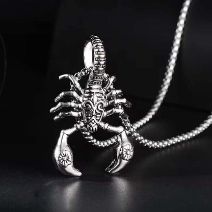 THE MEN THING SS Pendant/ Necklace KINGSCORP (T) - Pure Titanium Steel Scorpion Pendant with Stainless Steel 24inch Round Box Chain, European trending Style for Men & Boy