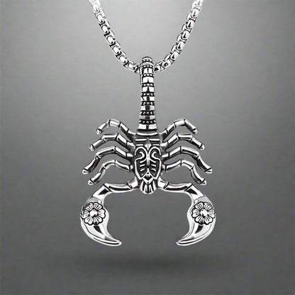 THE MEN THING SS Pendant/ Necklace KINGSCORP (T) - Pure Titanium Steel Scorpion Pendant with Stainless Steel 24inch Round Box Chain, European trending Style for Men & Boy