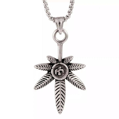 THE MEN THING SS Pendant/ Necklace LEAF OF LIFE - Pure Titanium Steel Pendant with 24inch Round Box Chain for Men & Boys