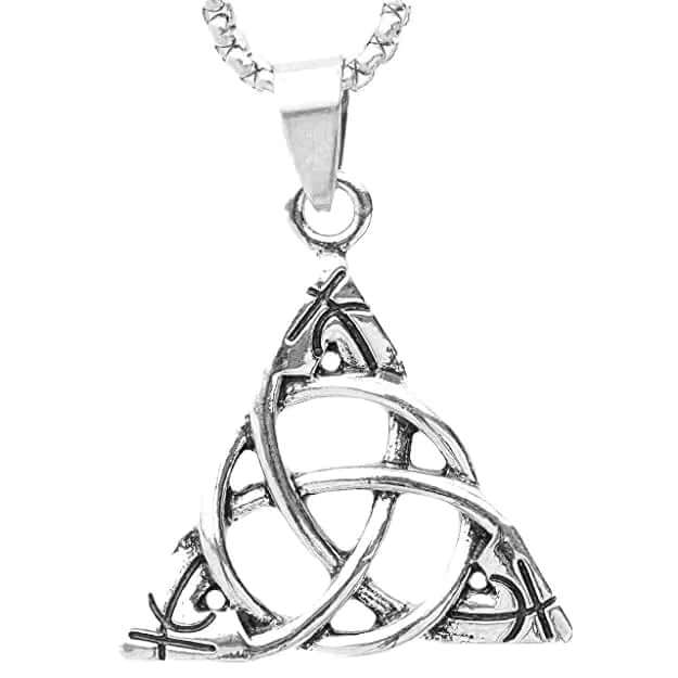 THE MEN THING SS Pendant/ Necklace LUCKY KNOT - Alloy Pendant with  Pure Stainless Steel 24inch Round Box Chain, European trending Style for Men & Boys