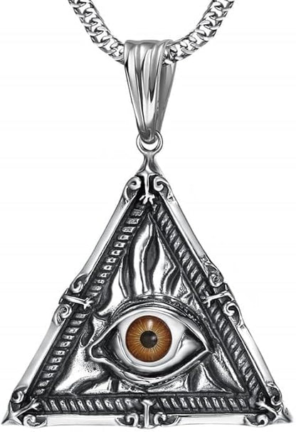 THE MEN THING SS Pendant/ Necklace MYSTIC VISION PENDANT -  Alloy The Mystic Vision Pendant with Stainless Steel 24inch Round Box Chain, European trending for Men & Boy