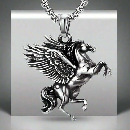 THE MEN THING SS Pendant/ Necklace PEGASUS-  Alloy Pendant with Pure Stainless Steel  24inch Round Box Chain for Men, European trending Style for Men & Boy