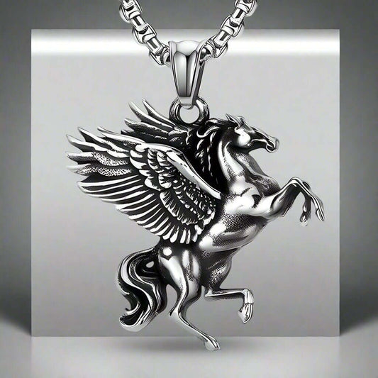 THE MEN THING SS Pendant/ Necklace PEGASUS-  Alloy Pendant with Pure Stainless Steel  24inch Round Box Chain for Men, European trending Style for Men & Boy