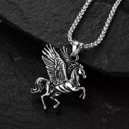 THE MEN THING SS Pendant/ Necklace PEGASUS-  Alloy Pendant with Pure Stainless Steel  24inch Round Box Chain for Men, European trending Style for Men & Boy