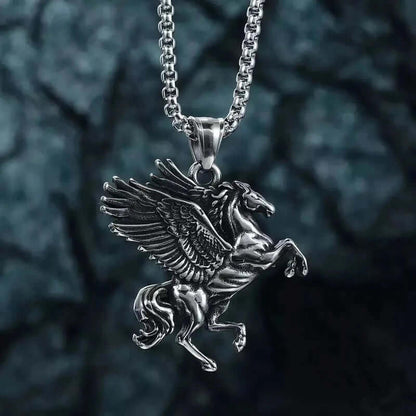 THE MEN THING SS Pendant/ Necklace PEGASUS-  Alloy Pendant with Pure Stainless Steel  24inch Round Box Chain for Men, European trending Style for Men & Boy