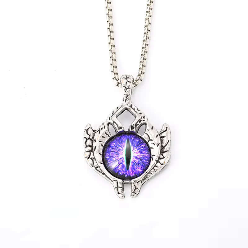 THE MEN THING SS Pendant/ Necklace PURPLE-EYE PROTECT (T)  - Pure Titanium Steel Pendant with Stainless Steel 24inch Round Box Chain, European trending Style for Men & Boy