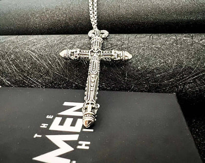 THE MEN THING SS Pendant/ Necklace RED INDIAN CROSS - Alloy Pendant with Pure Stainless Steel 24inch Round Box Chain , Milan trending Style for Men & Boy