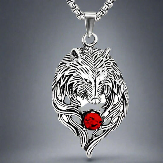 THE MEN THING SS Pendant/ Necklace RUBY FOX - Alloy Pendant with Stainless Steel  24inch Round Box Chain, European trending Style for Men & Boys
