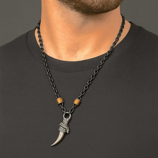 THE MEN THING SS Pendant/ Necklace SAVAGE CLAW - Pure Titanium Steel Pendant with 23inch Chain for Men & Boys