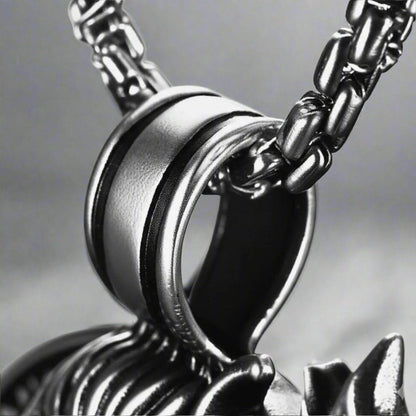 THE MEN THING SS Pendant/ Necklace SHIVA THE PROTECTOR - Pure Vintage Pure Steel Pendant with 24inch Round Box Chain for Men & Boys