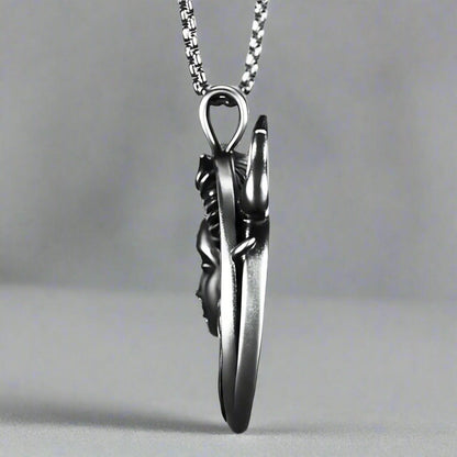 THE MEN THING SS Pendant/ Necklace SHIVA THE PROTECTOR - Pure Vintage Pure Steel Pendant with 24inch Round Box Chain for Men & Boys