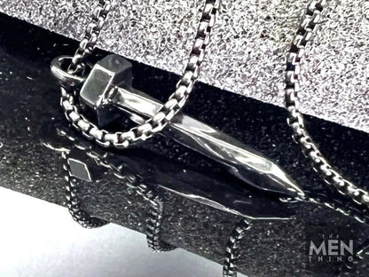 THE MEN THING SS Pendant/ Necklace SILVER NAILS -  Alloy Pendant with Pure Stainless Steel 24inch Round Box Chain, European trending Style for Men & Boy