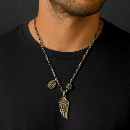 THE MEN THING SS Pendant/ Necklace SKYRIFT - Pure Titanium Steel Pendant with Chain for Men & Boys "27"inch