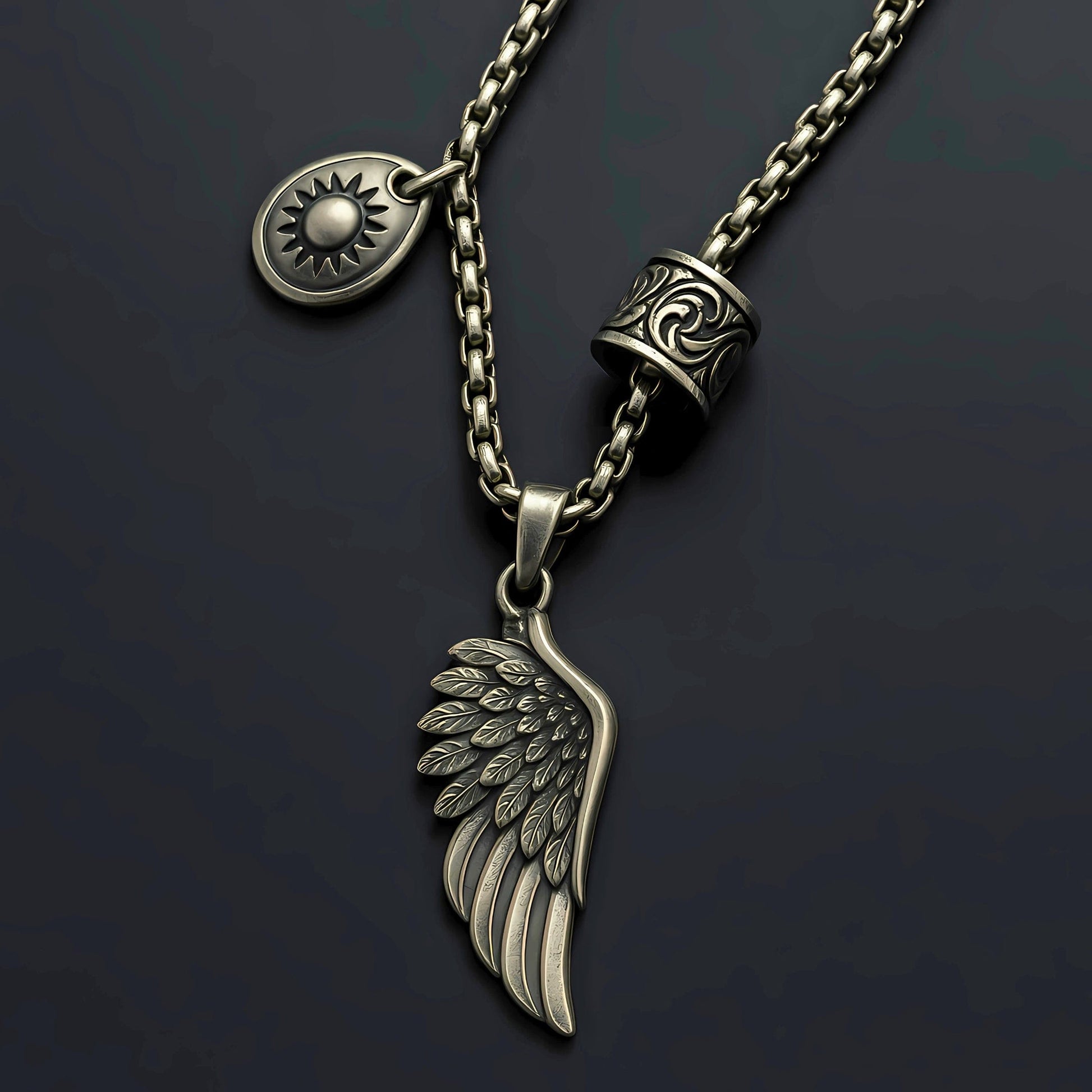 THE MEN THING SS Pendant/ Necklace SKYRIFT - Pure Titanium Steel Pendant with Chain for Men & Boys "27"inch