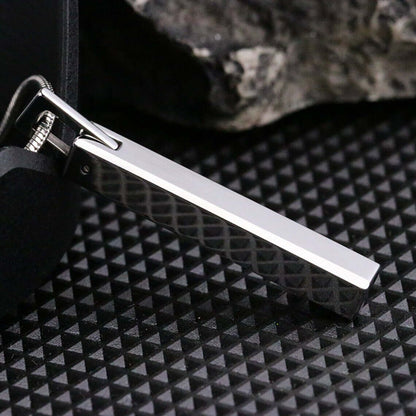 THE MEN THING SS Pendant/ Necklace SLEEK APEX - Pure Titanium Steel Silver Bar Pendant with 24inch Snake Chain for Men & Boys
