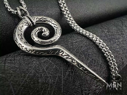 THE MEN THING SS Pendant/ Necklace SPIRAL WEAPON  - Alloy Pendant with Pure Stainless Steel  24inch Round Box Chain, European trending Style for Men & Boy