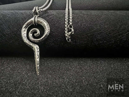 THE MEN THING SS Pendant/ Necklace SPIRAL WEAPON  - Alloy Pendant with Pure Stainless Steel  24inch Round Box Chain, European trending Style for Men & Boy