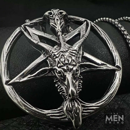 THE MEN THING SS Pendant/ Necklace STELLAR GOAT -  Alloy Goat Pendant with Pure Stainless Steel  24inch Round Box Chain, American trending Style for Men & Boy