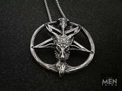 THE MEN THING SS Pendant/ Necklace STELLAR GOAT -  Alloy Goat Pendant with Pure Stainless Steel  24inch Round Box Chain, American trending Style for Men & Boy