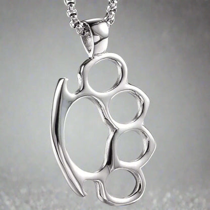 THE MEN THING SS Pendant/ Necklace STRONG GRIP - Alloy Pendant with Stainless Steel 24inch Round Box Chain, European trending Style for Men & Boy