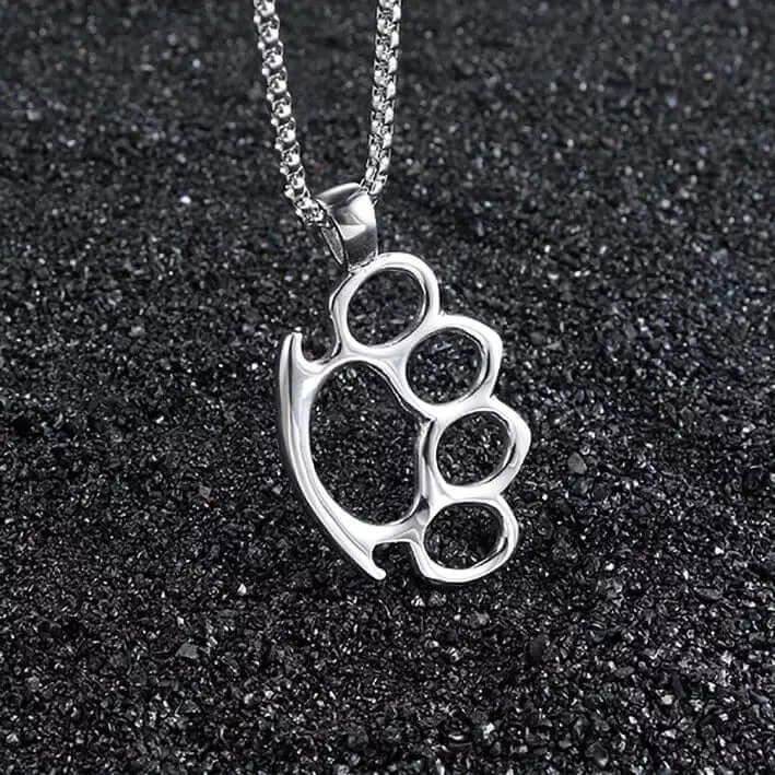 THE MEN THING SS Pendant/ Necklace STRONG GRIP - Alloy Pendant with Stainless Steel 24inch Round Box Chain, European trending Style for Men & Boy