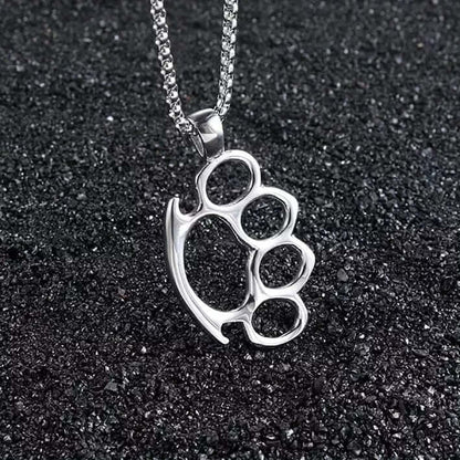 THE MEN THING SS Pendant/ Necklace STRONG GRIP - Alloy Pendant with Stainless Steel 24inch Round Box Chain, European trending Style for Men & Boy