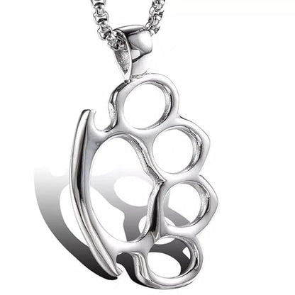 THE MEN THING SS Pendant/ Necklace STRONG GRIP (T) - Pure Titanium Steel Pendant with Stainless Steel 24inch Round Box Chain, European trending Style for Men & Boy