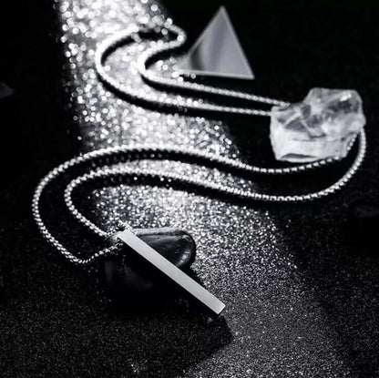 THE MEN THING SS Pendant/ Necklace THE SLEEK (A) - Alloy Silver Pendant with  Pure Stainless Steel 24inch Round box Chain for Men, European trending Style for Men & Boy