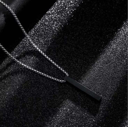 THE MEN THING SS Pendant/ Necklace THE SLEEK (A) - Alloy Silver Pendant with  Pure Stainless Steel 24inch Round box Chain for Men, European trending Style for Men & Boy