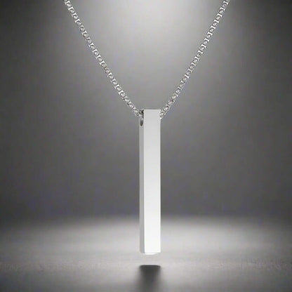 THE MEN THING SS Pendant/ Necklace THE SLEEK (A) - Alloy Silver Pendant with  Pure Stainless Steel 24inch Round box Chain for Men, European trending Style for Men & Boy