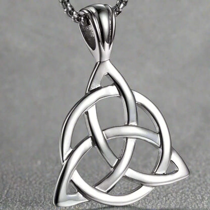 THE MEN THING SS Pendant/ Necklace TRINITY KNOT -  Alloy Pendant with Stainless Steel 24inch Round Box Chain, European trending Style for Men & Boy