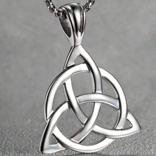 THE MEN THING SS Pendant/ Necklace TRINITY KNOT -  Alloy Pendant with Stainless Steel 24inch Round Box Chain, European trending Style for Men & Boy