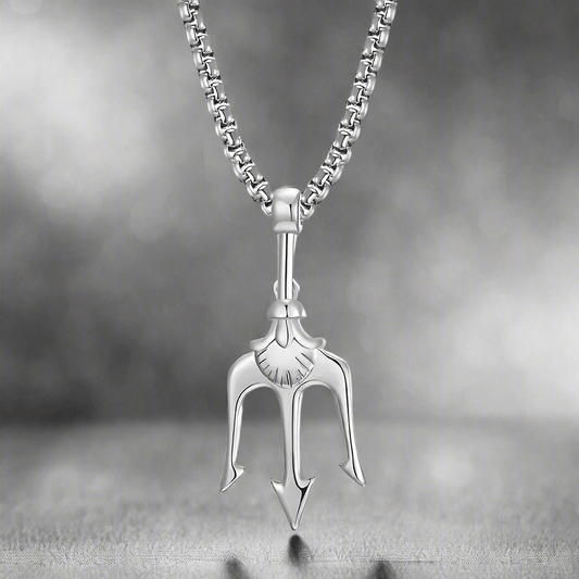THE MEN THING SS Pendant/ Necklace TRINITY SHIVA - Alloy Pendant with Stainless Steel 24inch Round Box Chain, European trending Style for Men & Boy