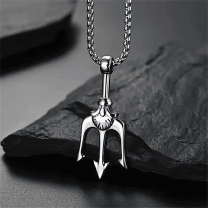 THE MEN THING SS Pendant/ Necklace TRINITY SHIVA - Alloy Pendant with Stainless Steel 24inch Round Box Chain, European trending Style for Men & Boy