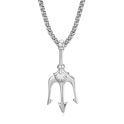 THE MEN THING SS Pendant/ Necklace TRINITY SHIVA - Alloy Pendant with Stainless Steel 24inch Round Box Chain, European trending Style for Men & Boy