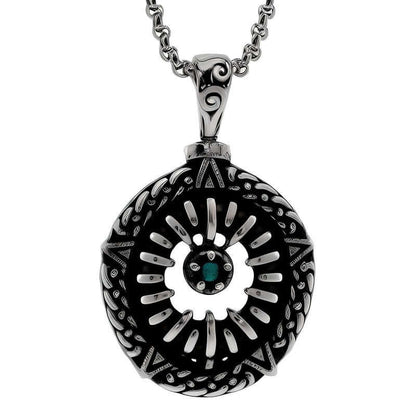 THE MEN THING SS Pendant/ Necklace TURQUOISE JAW - Pure Titanium Steel Pendant with 24inch Round Box Chain for Men & Boys